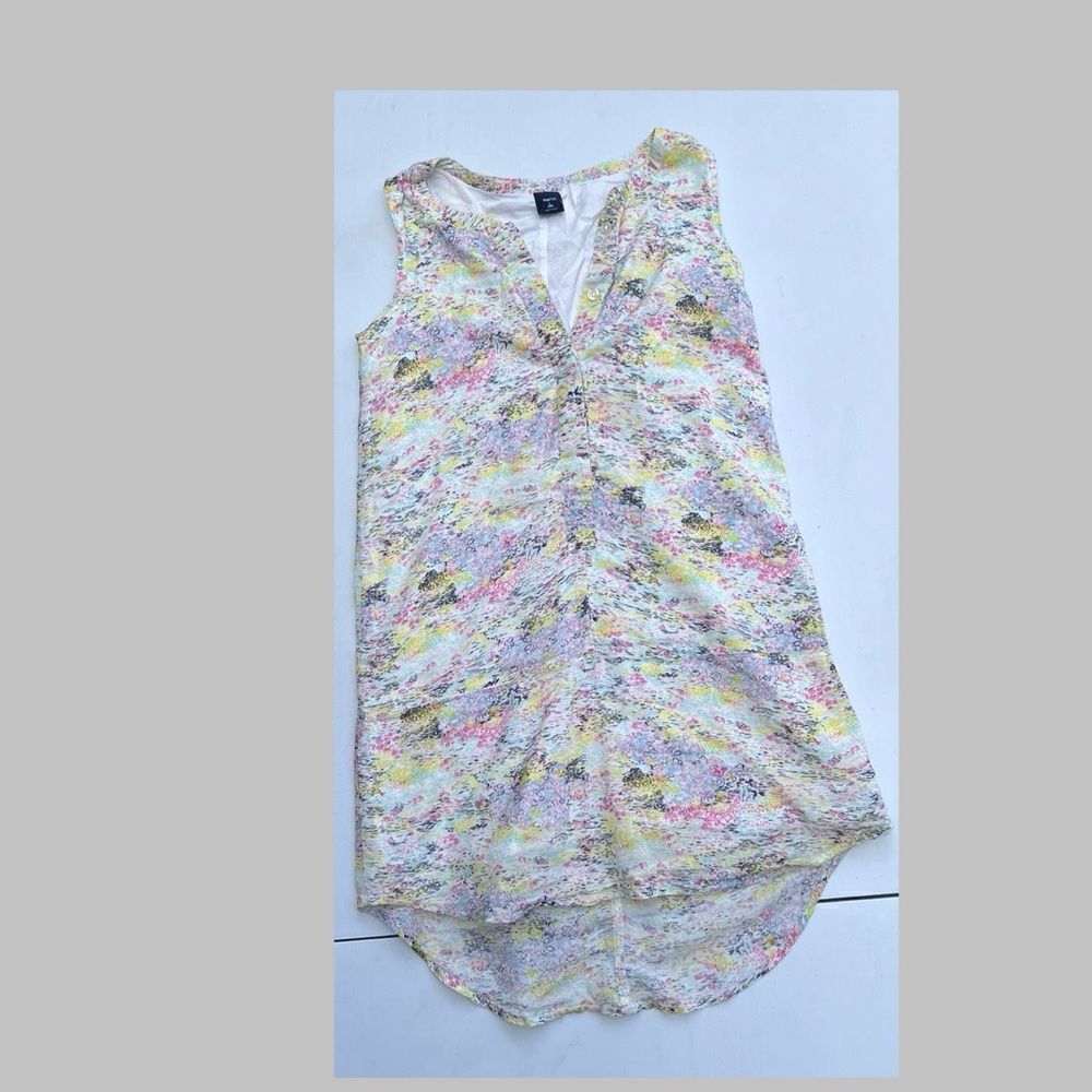 Gap Kids Hi Lo Tunic Top Girls Size L (10) Colorful Watercolor-type Print